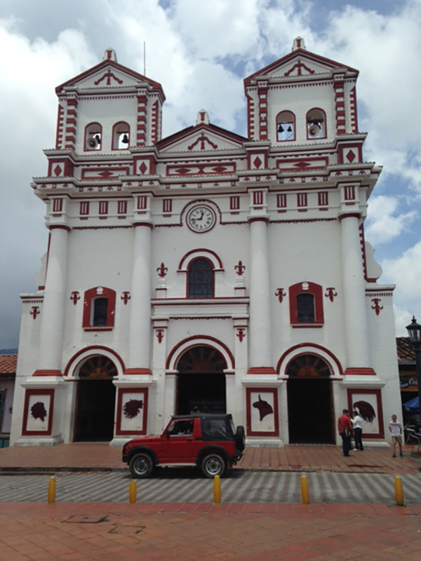 Outside of a Catholic Church in Colombia