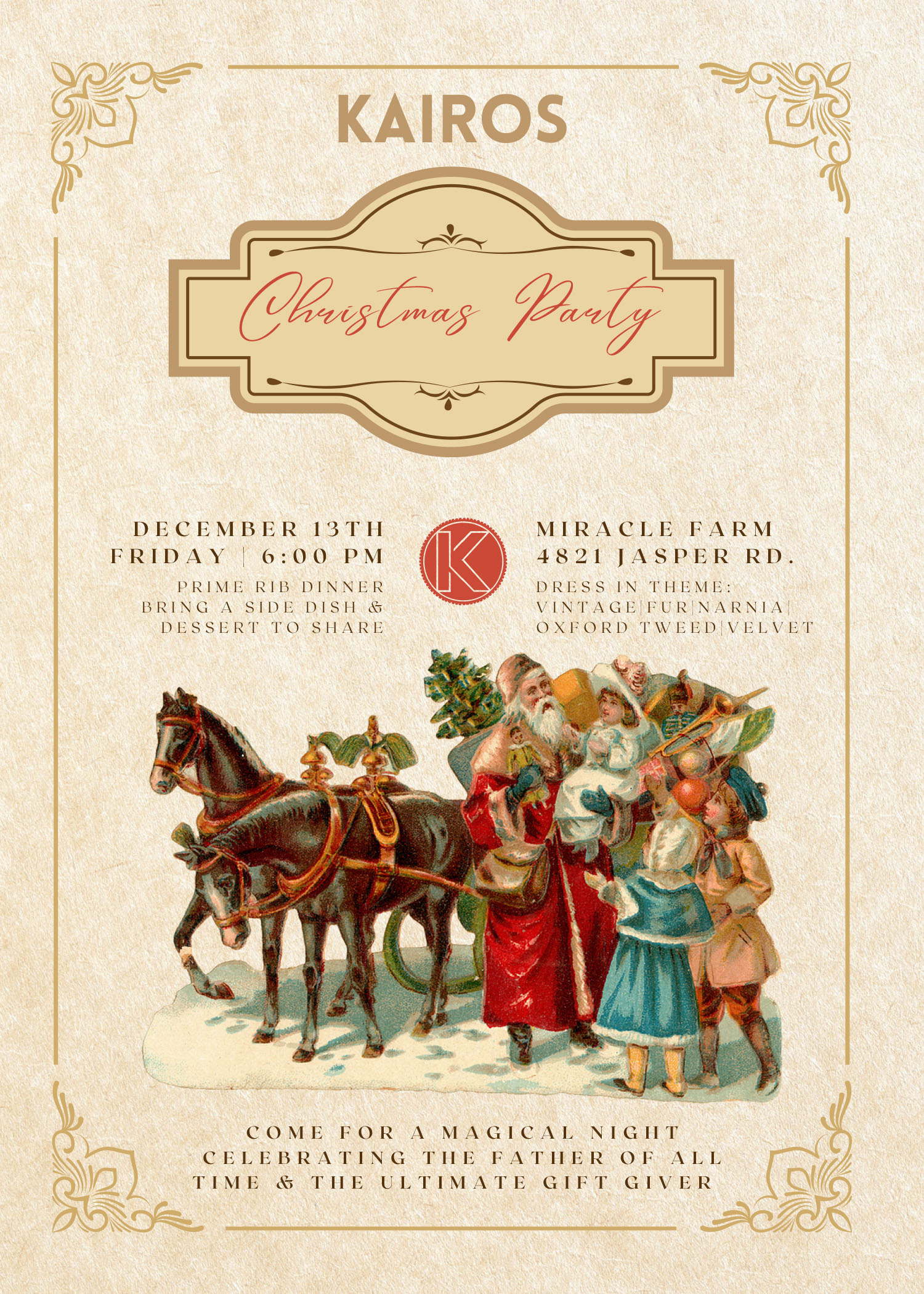 Kairos Christmas Party Event Flyer